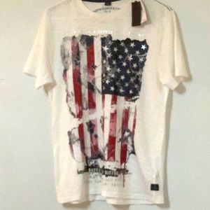 White American flag 100% cotton t-shirt size S/P.
